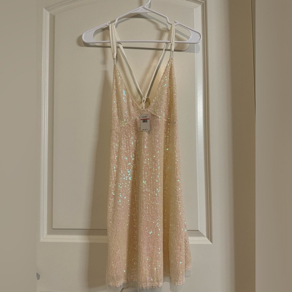 Free People Gold Rush Mini Dress NWT - Picture 2 of 4